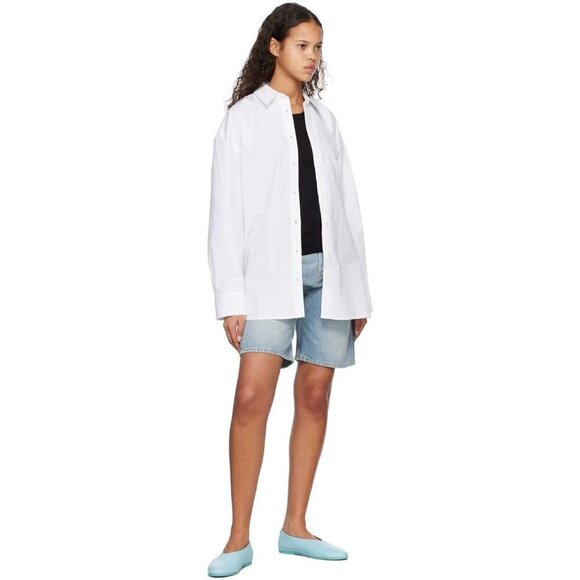 Loulou Studio Espanto Oversized Poplin Shirt in White Small New Womens Top - Picture 11 of 14